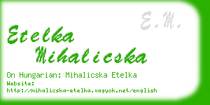 etelka mihalicska business card